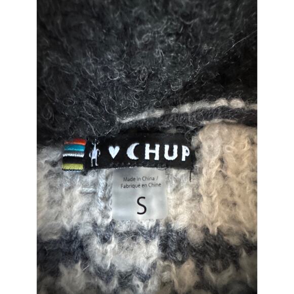 SMARTWOOL Womens CHUP Potlach 1/2 Zip Sweater Aztec SMALL Charcoal Heather - Picture 5 of 7
